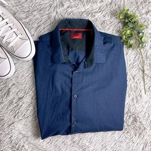 Alfani stretch blue subtle checkered button down size xL